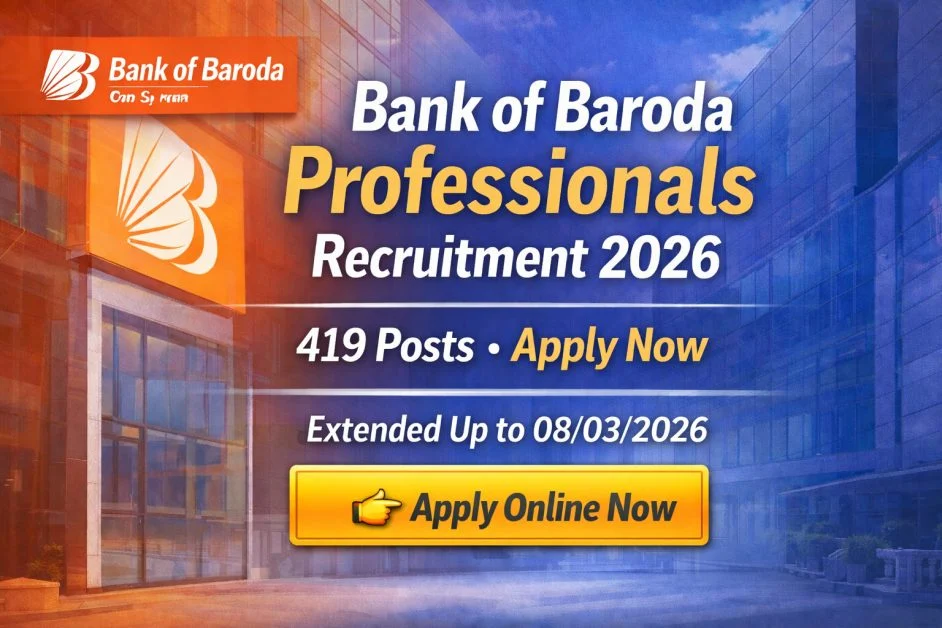 Bank of Baroda Professionals Recruitment 2026 – 419 Posts