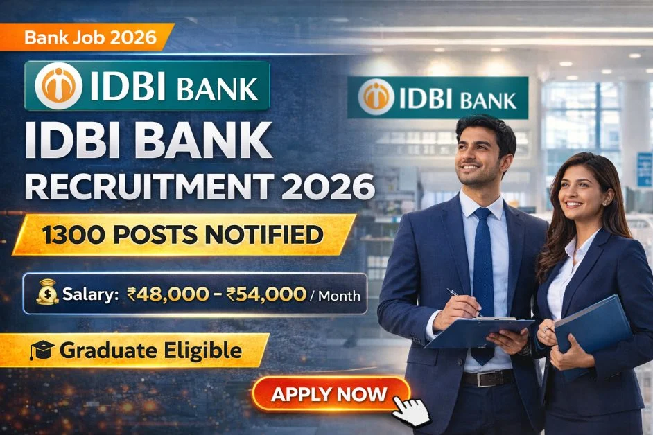 IDBI Bank Recruitment 2026: JAM & AM 1300 Posts