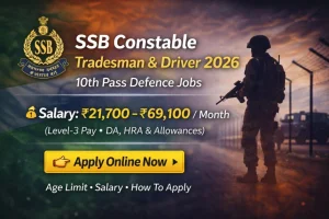 SSB Constable Tradesman Driver Recruitment 2026