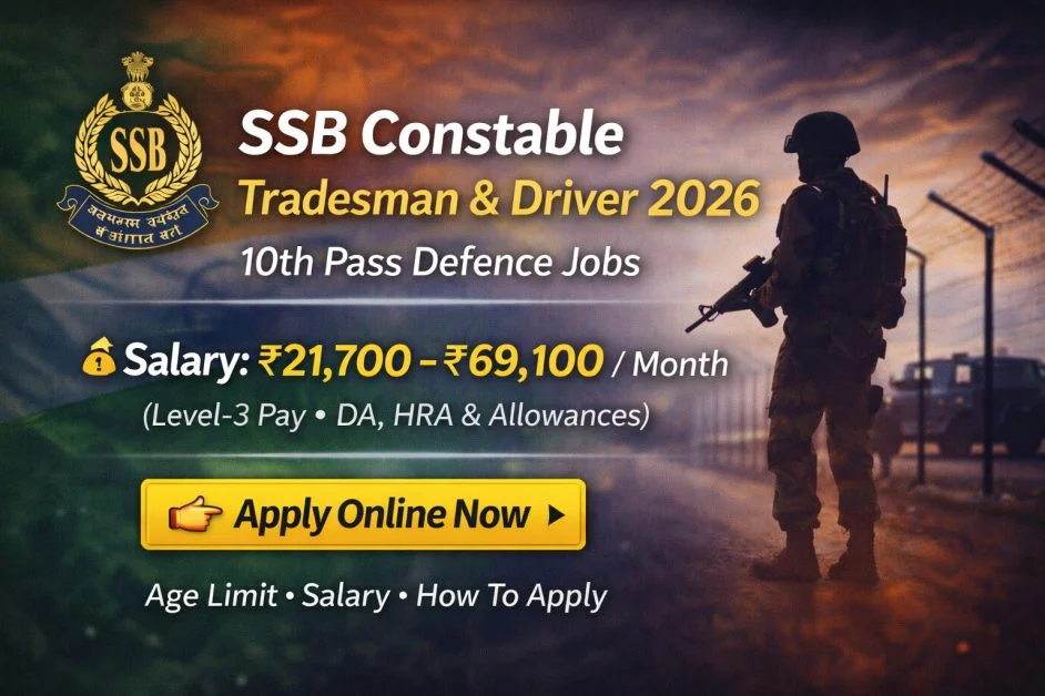 SSB Constable Tradesman Driver Recruitment 2026