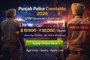 Punjab Police Constable Recruitment 2026 – 3298 Posts