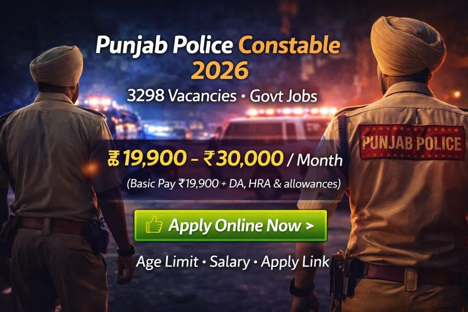Punjab Police Constable Recruitment 2026 – 3298 Posts